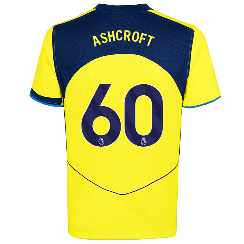 גברים טיירל אשקרופט #60 צהוב נייבי ג'רזי קיט שלישי 2025/26 חולצה קצרה