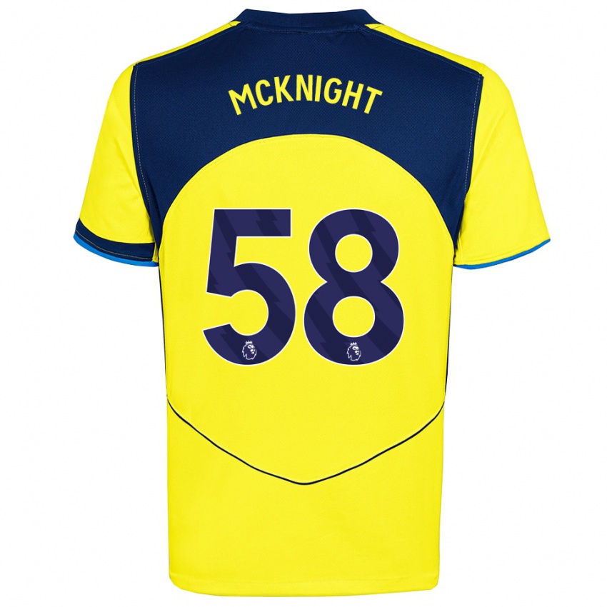 גברים Maxwell Mcknight #58 צהוב נייבי ג'רזי קיט שלישי 2025/26 חולצה קצרה