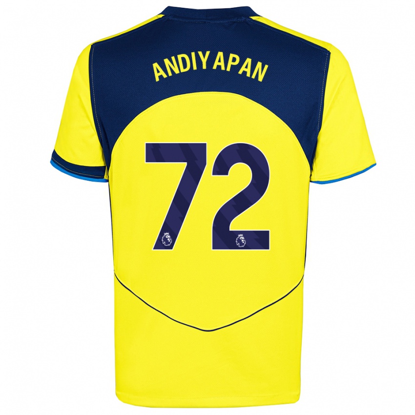 גברים William Andiyapan #72 צהוב נייבי ג'רזי קיט שלישי 2025/26 חולצה קצרה