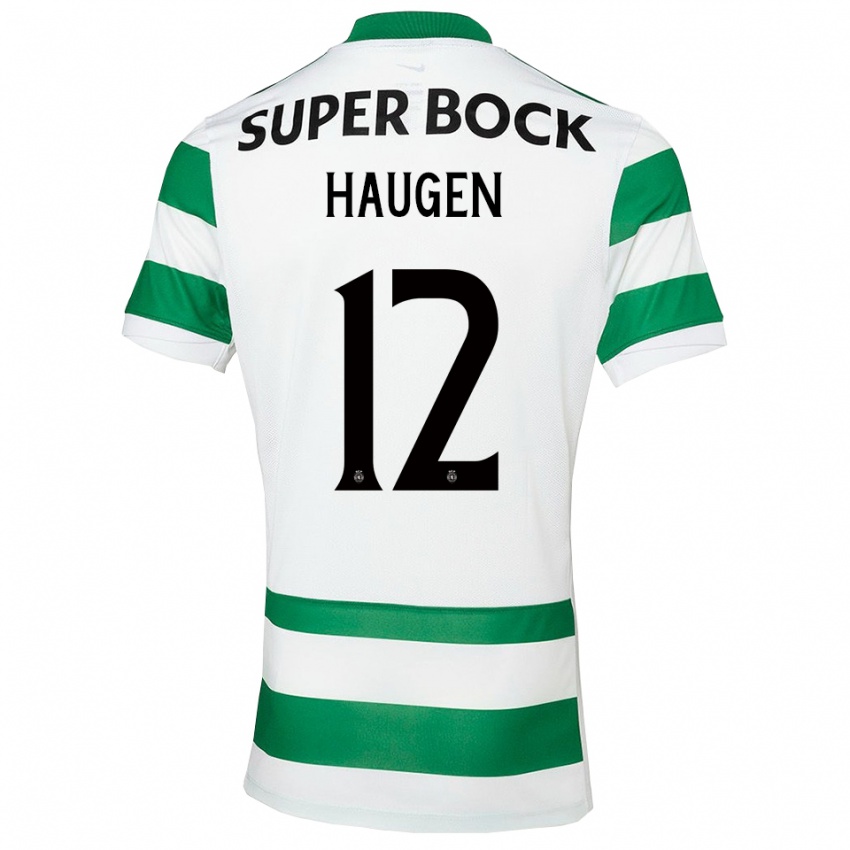 נשים Madison Haugen #12 ירוק לבן ג'רזי ביתית 2025/26 חולצה קצרה