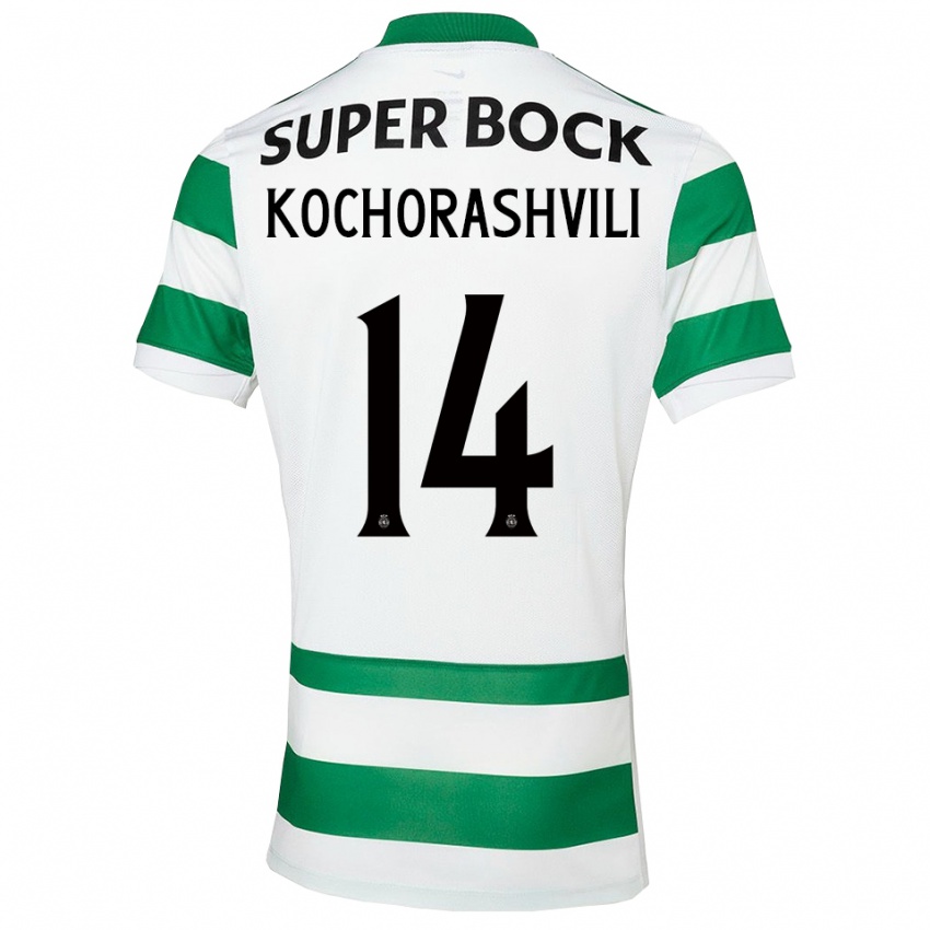 נשים גיורגי כוצ'וראשווילי #14 ירוק לבן ג'רזי ביתית 2025/26 חולצה קצרה