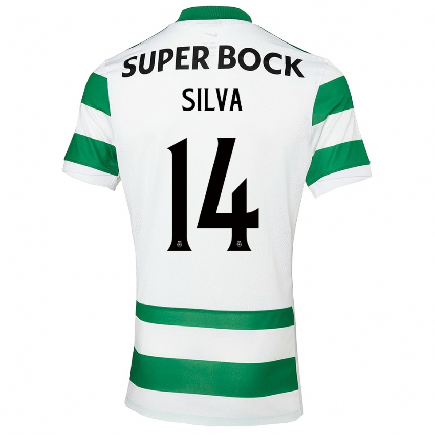 נשים Guilherme Silva #14 ירוק לבן ג'רזי ביתית 2025/26 חולצה קצרה