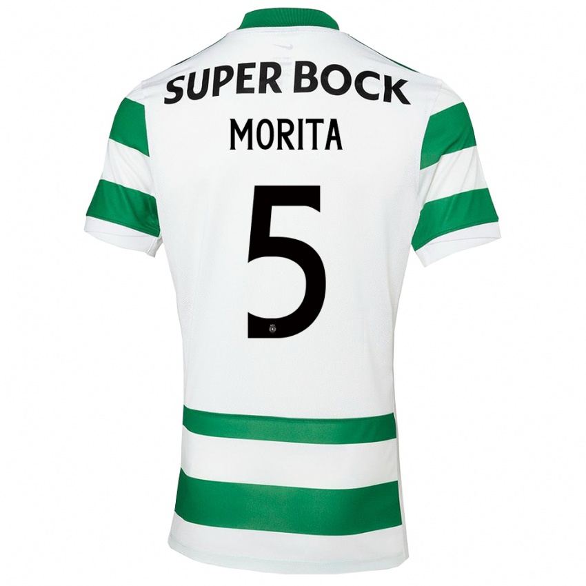 נשים הידמסה מוריטה #5 ירוק לבן ג'רזי ביתית 2025/26 חולצה קצרה