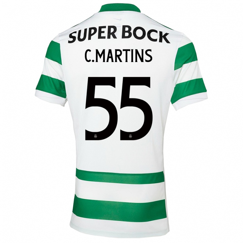 נשים קרולינה מרטינס #55 ירוק לבן ג'רזי ביתית 2025/26 חולצה קצרה