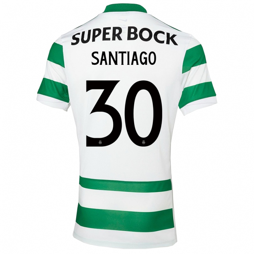 נשים קרולינה סנטיאגו #30 ירוק לבן ג'רזי ביתית 2025/26 חולצה קצרה