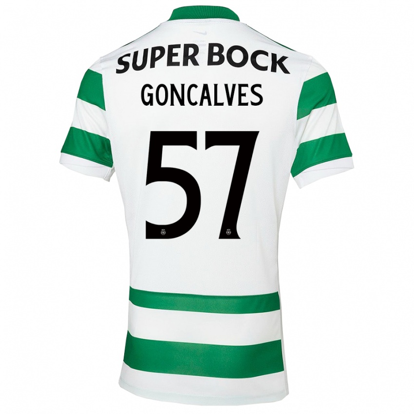 נשים Inês Gonçalves #57 ירוק לבן ג'רזי ביתית 2025/26 חולצה קצרה