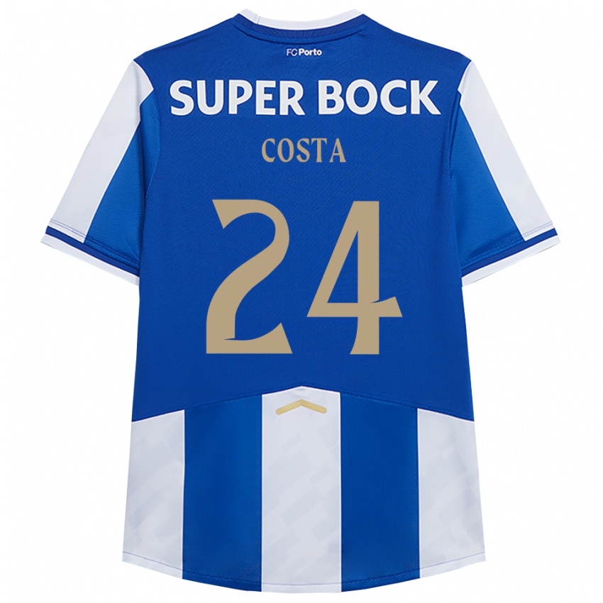 נשים ז'ואאו קוסטה #24 כחול לבן ג'רזי ביתית 2025/26 חולצה קצרה