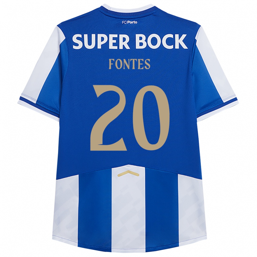 נשים Goncalo Fontes #20 כחול לבן ג'רזי ביתית 2025/26 חולצה קצרה