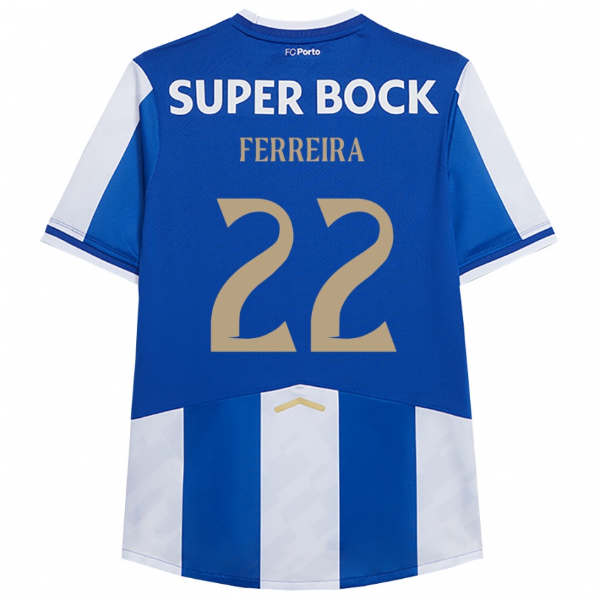 נשים Joana Ferreira #22 כחול לבן ג'רזי ביתית 2025/26 חולצה קצרה