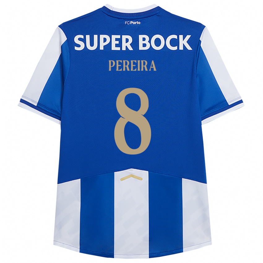 נשים Catarina Pereira #8 כחול לבן ג'רזי ביתית 2025/26 חולצה קצרה