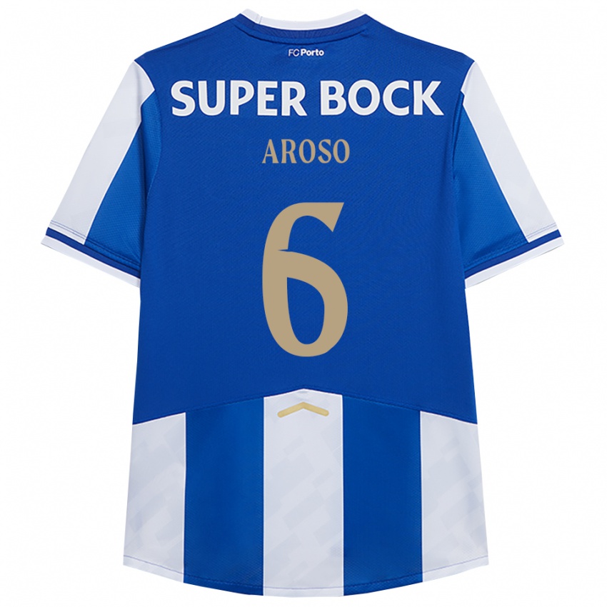 נשים Carolina Aroso #6 כחול לבן ג'רזי ביתית 2025/26 חולצה קצרה