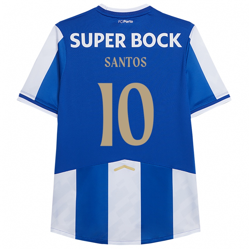 נשים Gonçalo Santos #10 כחול לבן ג'רזי ביתית 2025/26 חולצה קצרה