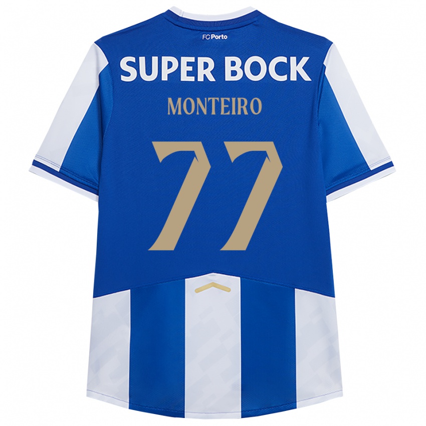 נשים רואי מונטיירו #77 כחול לבן ג'רזי ביתית 2025/26 חולצה קצרה