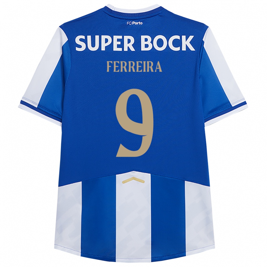 נשים Cristina Ferreira #9 כחול לבן ג'רזי ביתית 2025/26 חולצה קצרה