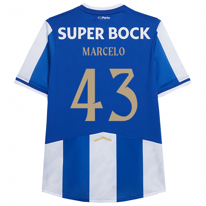 נשים ז'ואאו מרסלו #43 כחול לבן ג'רזי ביתית 2025/26 חולצה קצרה