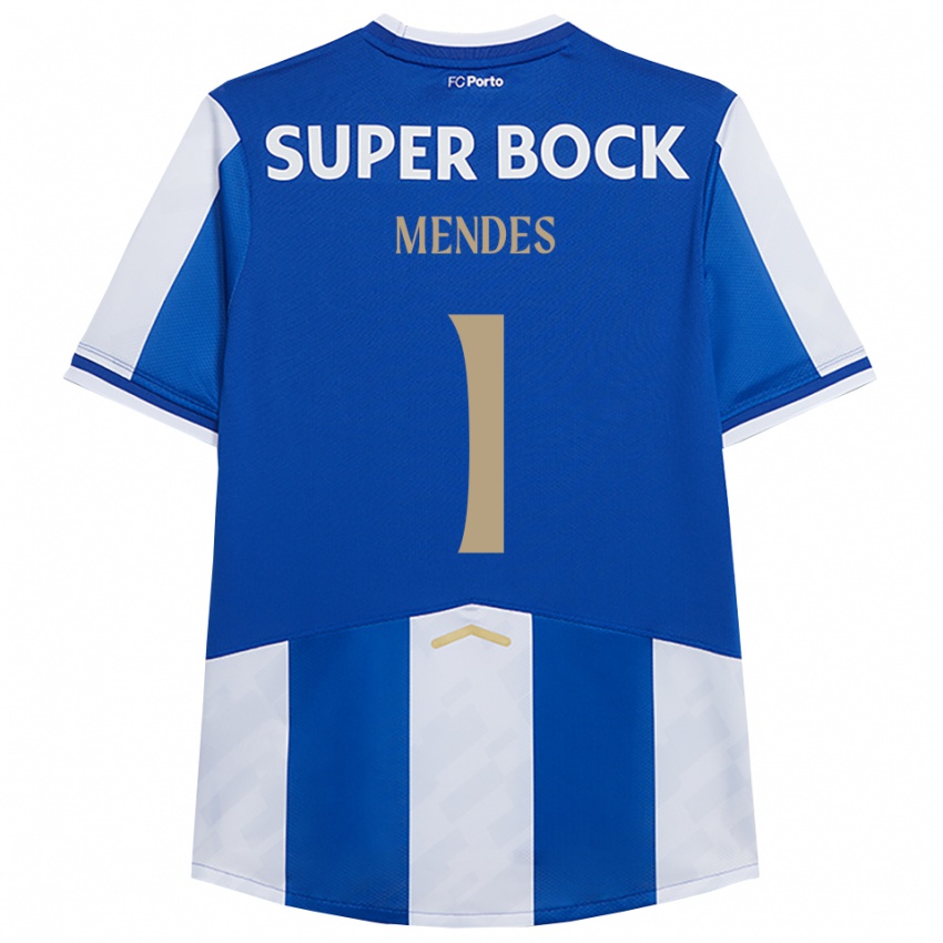נשים Francisco Mendes #1 כחול לבן ג'רזי ביתית 2025/26 חולצה קצרה