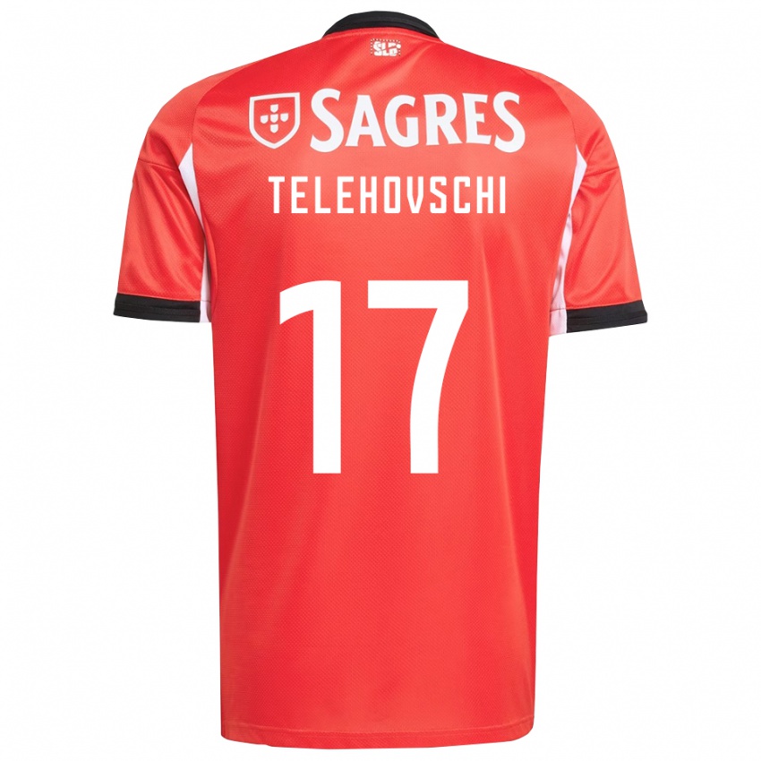 נשים Dinis Telehovschi #17 אדום לבן ג'רזי ביתית 2025/26 חולצה קצרה