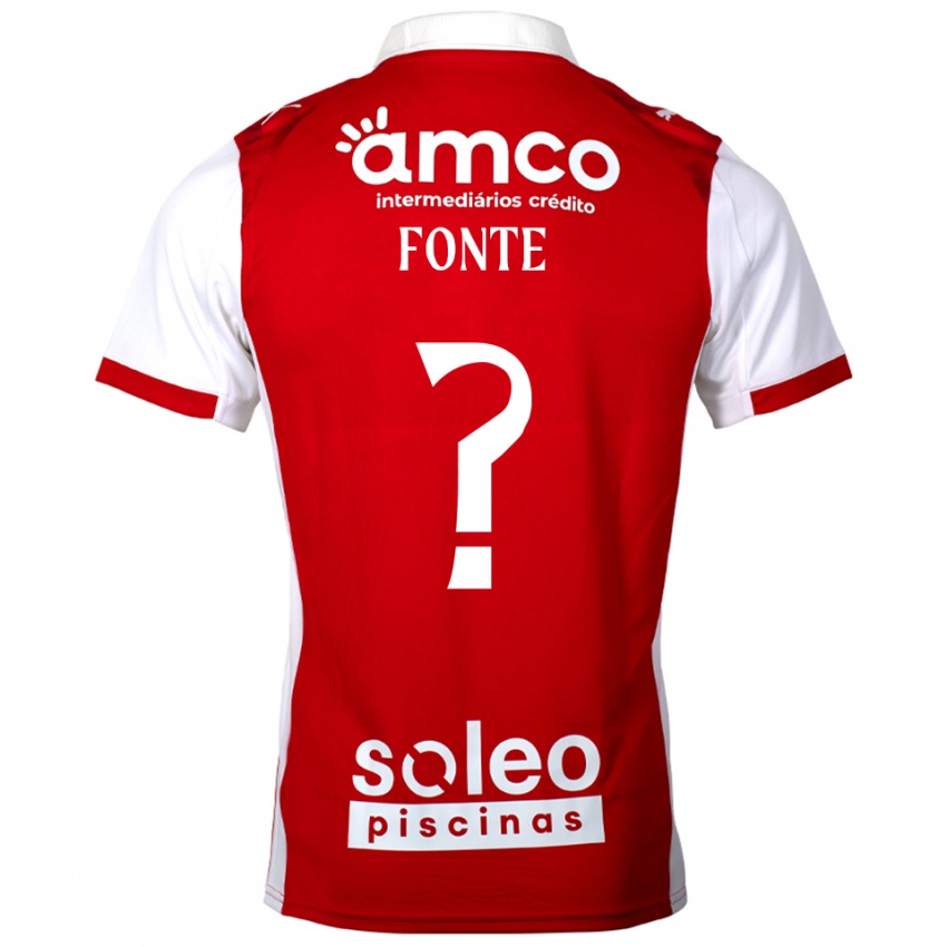 נשים Gustavo Fonte #0 אדום לבן ג'רזי ביתית 2025/26 חולצה קצרה