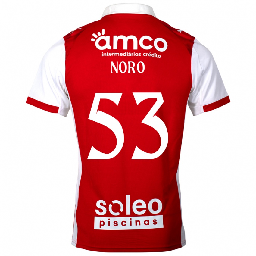 נשים Jonatás Noro #53 אדום לבן ג'רזי ביתית 2025/26 חולצה קצרה