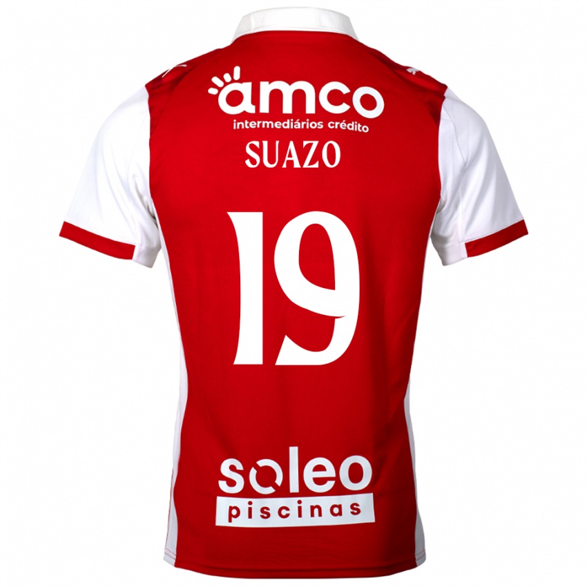 נשים Luis Suazo #19 אדום לבן ג'רזי ביתית 2025/26 חולצה קצרה