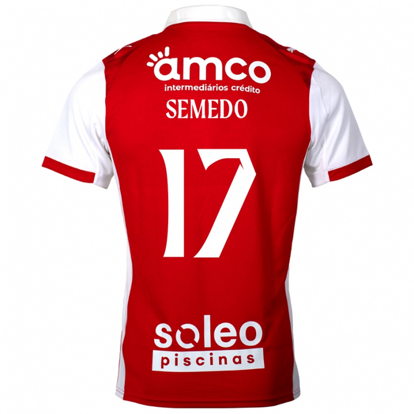 נשים Afonso Semedo #17 אדום לבן ג'רזי ביתית 2025/26 חולצה קצרה