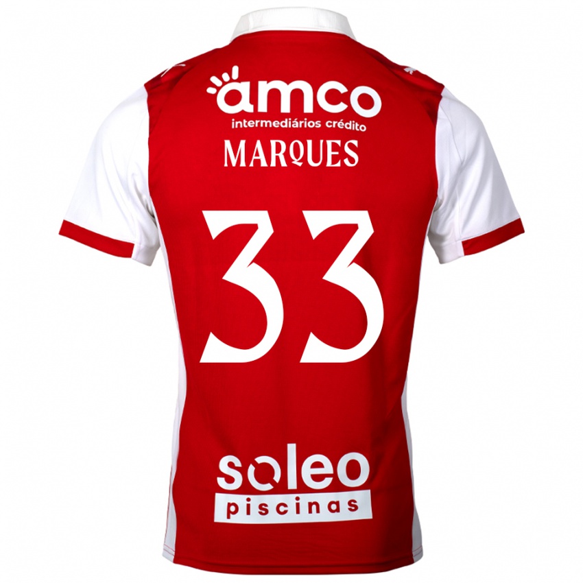 נשים ז'ואאו מרקס #33 אדום לבן ג'רזי ביתית 2025/26 חולצה קצרה