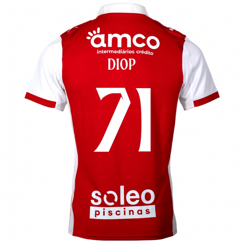 נשים Mamadou Diop #71 אדום לבן ג'רזי ביתית 2025/26 חולצה קצרה