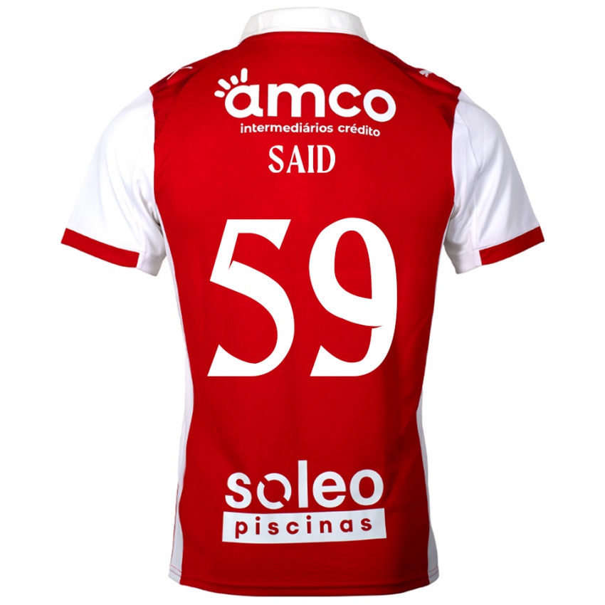 נשים יאן סעיד #59 אדום לבן ג'רזי ביתית 2025/26 חולצה קצרה