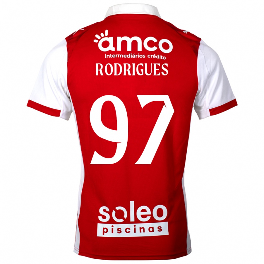 נשים Dinis Rodrigues #97 אדום לבן ג'רזי ביתית 2025/26 חולצה קצרה