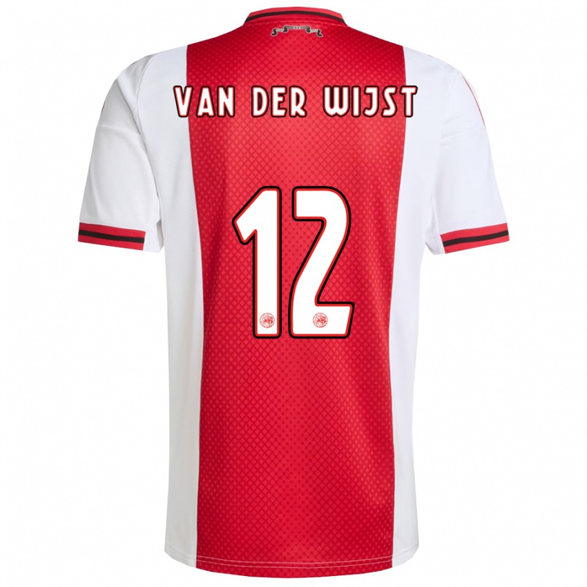 נשים Giovanni Van Der Wijst #12 אדום לבן ג'רזי ביתית 2025/26 חולצה קצרה