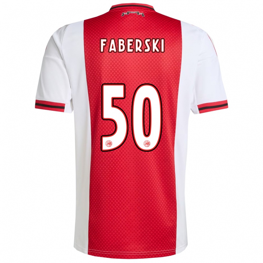נשים יאן פברסקי #50 אדום לבן ג'רזי ביתית 2025/26 חולצה קצרה