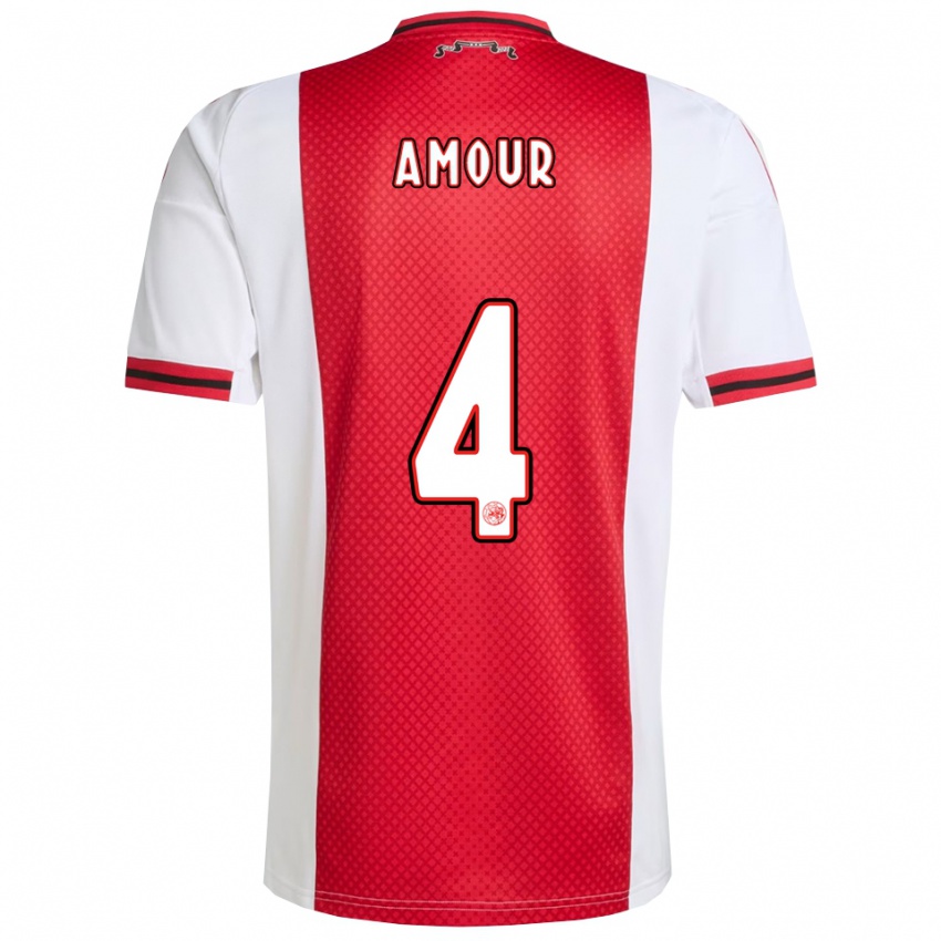 נשים Jahyendrow Amour #4 אדום לבן ג'רזי ביתית 2025/26 חולצה קצרה