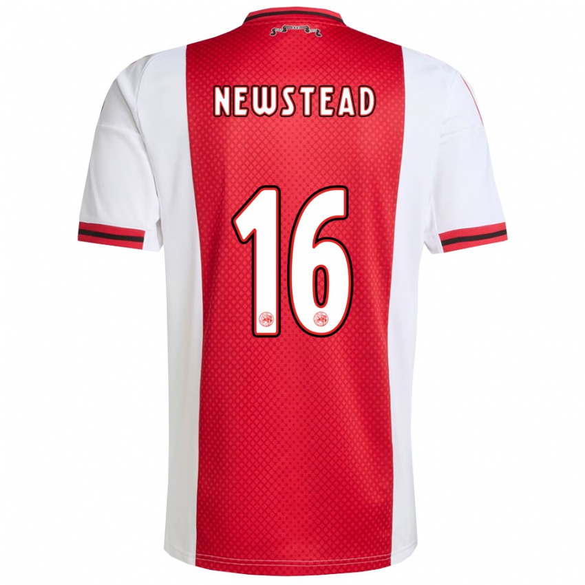 נשים Xander Newstead #16 אדום לבן ג'רזי ביתית 2025/26 חולצה קצרה