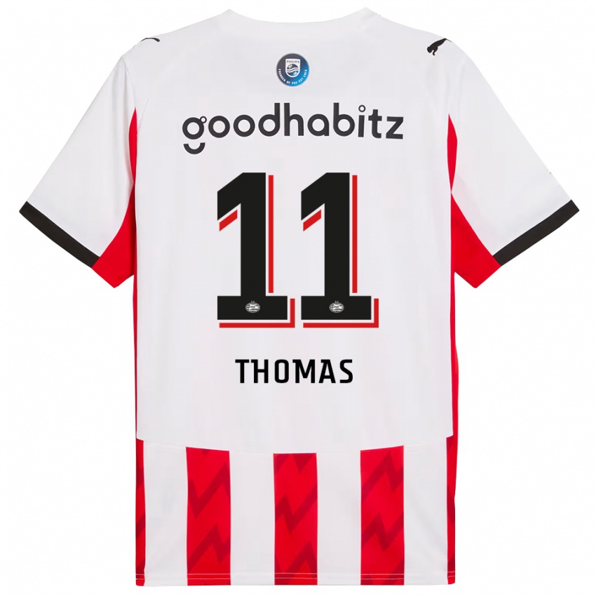 נשים Ayodele Thomas #11 אדום לבן ג'רזי ביתית 2025/26 חולצה קצרה