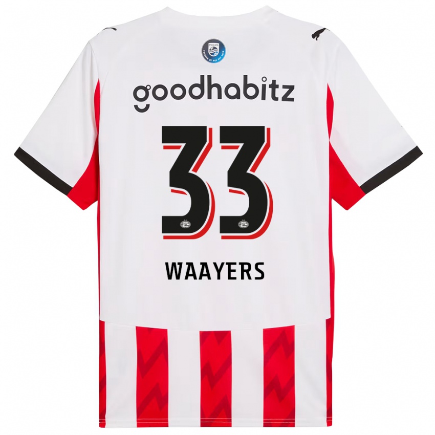 נשים Eus Waayers #33 אדום לבן ג'רזי ביתית 2025/26 חולצה קצרה
