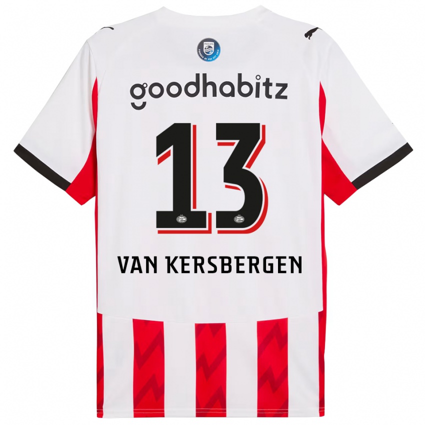 נשים Sander Van Kersbergen #13 אדום לבן ג'רזי ביתית 2025/26 חולצה קצרה
