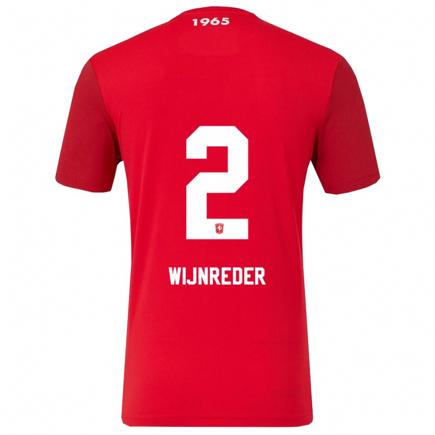 נשים Jeppe Wijnreder #2 אדום לבן ג'רזי ביתית 2025/26 חולצה קצרה
