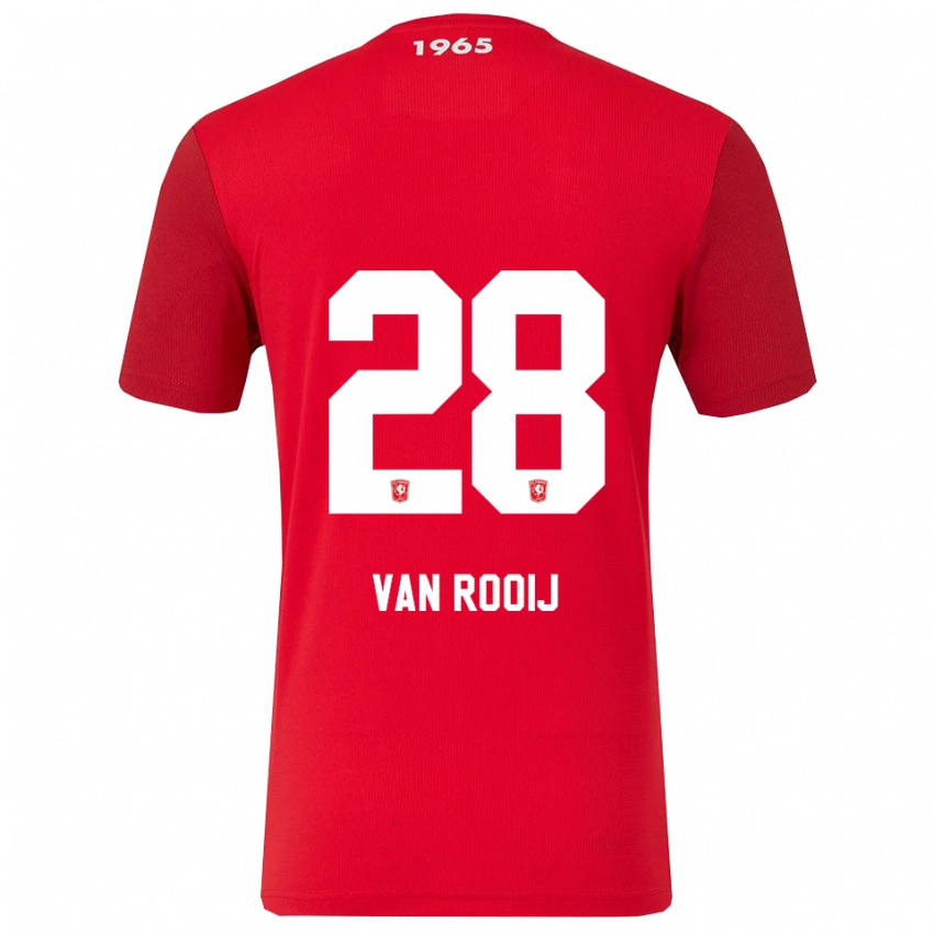 נשים Bart Van Rooij #28 אדום לבן ג'רזי ביתית 2025/26 חולצה קצרה