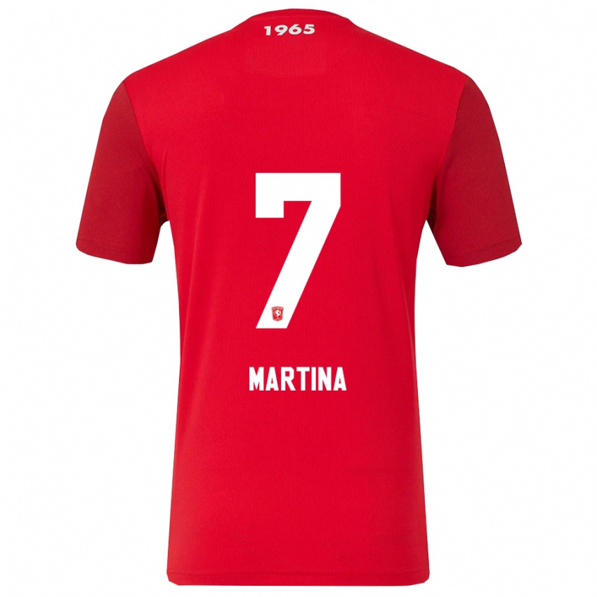 נשים Shi-Jon Martina #7 אדום לבן ג'רזי ביתית 2025/26 חולצה קצרה