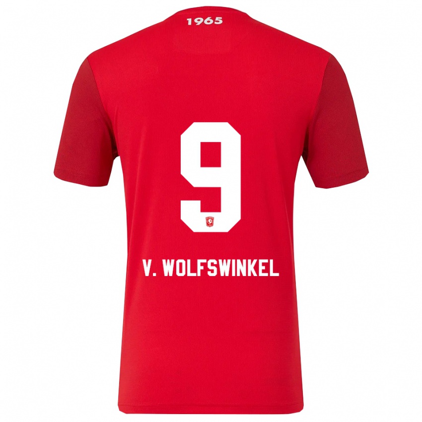 נשים ריקי ואן וולפסווינקל #9 אדום לבן ג'רזי ביתית 2025/26 חולצה קצרה