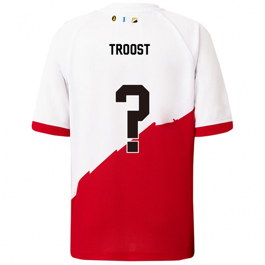 נשים Fabian Troost #0 לבן אדום ג'רזי ביתית 2025/26 חולצה קצרה