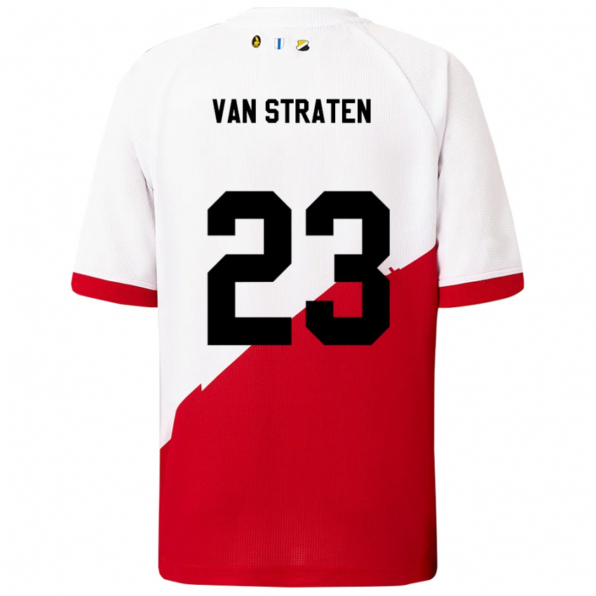 נשים דיקה ואן סטראטן #23 לבן אדום ג'רזי ביתית 2025/26 חולצה קצרה