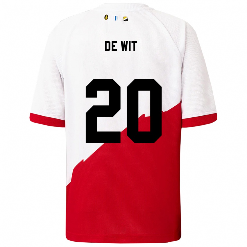 נשים דני דה ויט #20 לבן אדום ג'רזי ביתית 2025/26 חולצה קצרה