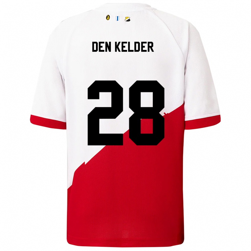 נשים Gera Op Den Kelder #28 לבן אדום ג'רזי ביתית 2025/26 חולצה קצרה