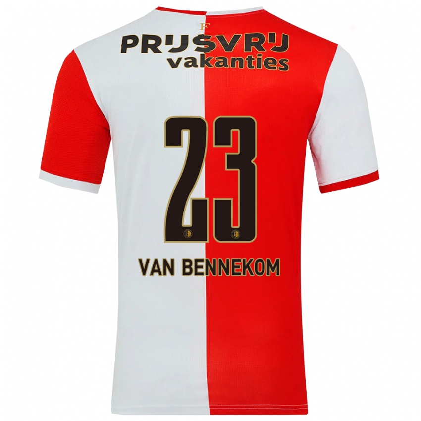 נשים Duron Van Bennekom #23 אדום לבן ג'רזי ביתית 2025/26 חולצה קצרה