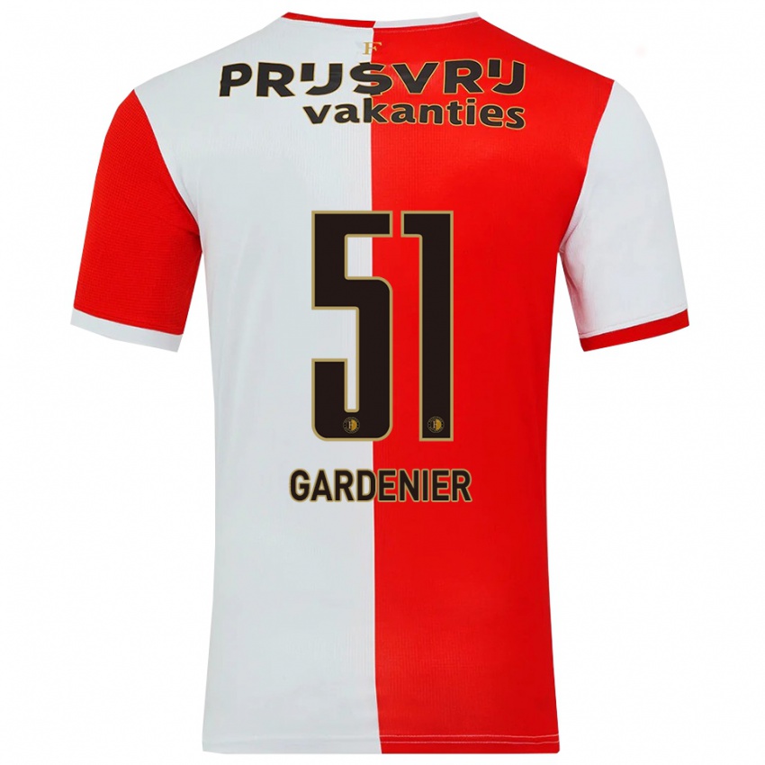 נשים Lucas Gardenier #51 אדום לבן ג'רזי ביתית 2025/26 חולצה קצרה