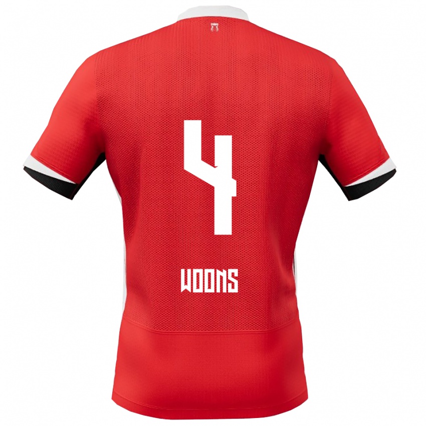 נשים קרליין ליסבת׳ וונס #4 אדום לבן ג'רזי ביתית 2025/26 חולצה קצרה