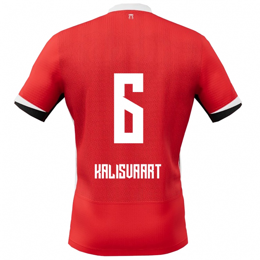 נשים Job Kalisvaart #6 אדום לבן ג'רזי ביתית 2025/26 חולצה קצרה