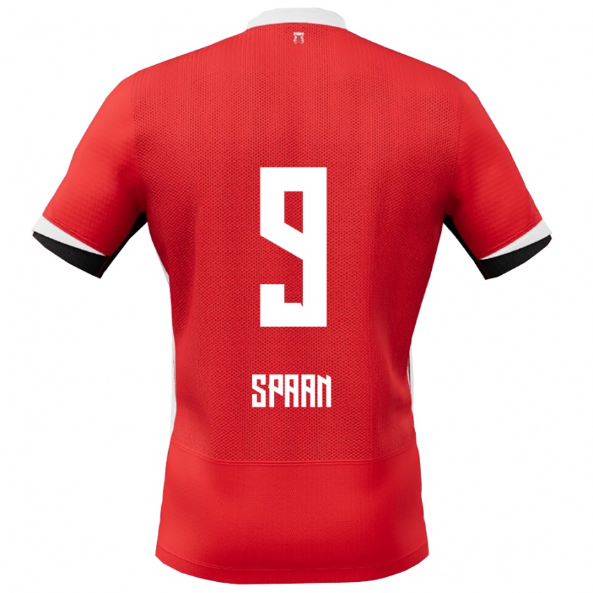 נשים Floor Spaan #9 אדום לבן ג'רזי ביתית 2025/26 חולצה קצרה