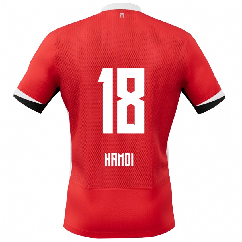 נשים יאסין חאמדי #18 אדום לבן ג'רזי ביתית 2025/26 חולצה קצרה
